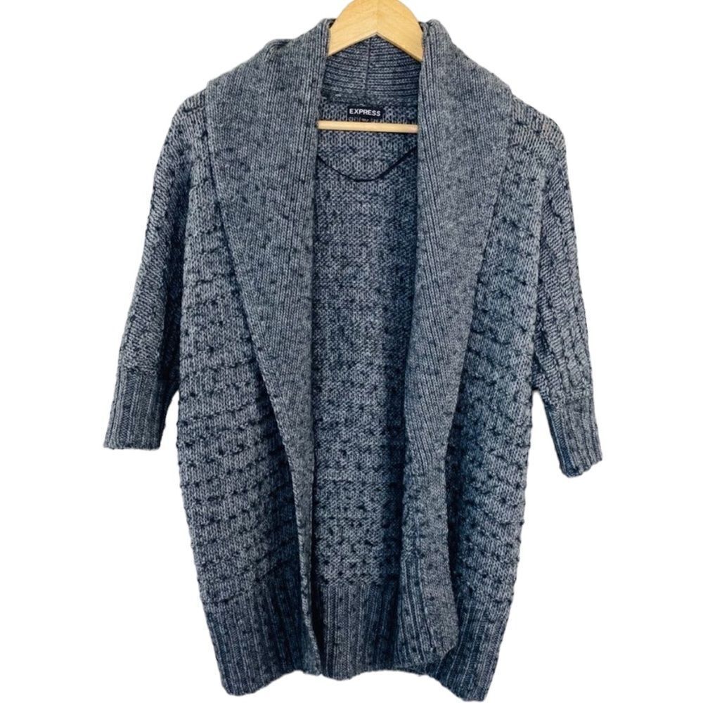 Express gray chunky cozy open cardigan size small